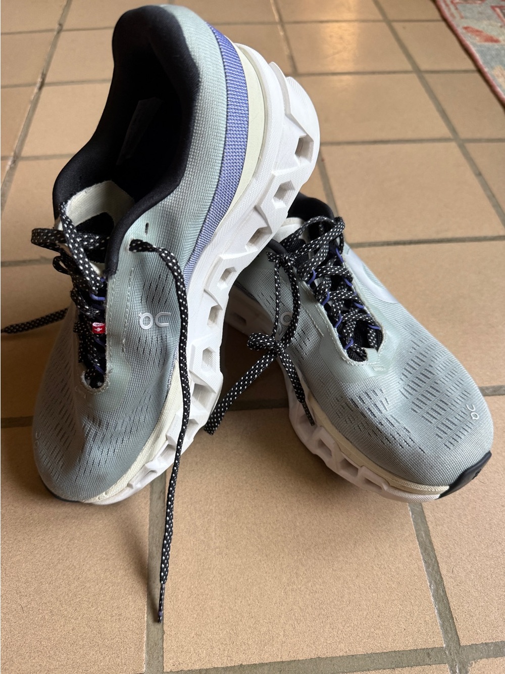 On Running Women's Light Blue and Aloe Cloudmonster Athletic Shoes